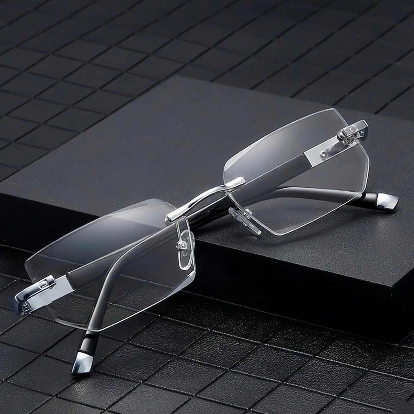 🔥 Intelligent Auto-Focus Zoom Glasses👓 - Blue Light Blocking & Anti-Eye Strain Rimless Eyewear