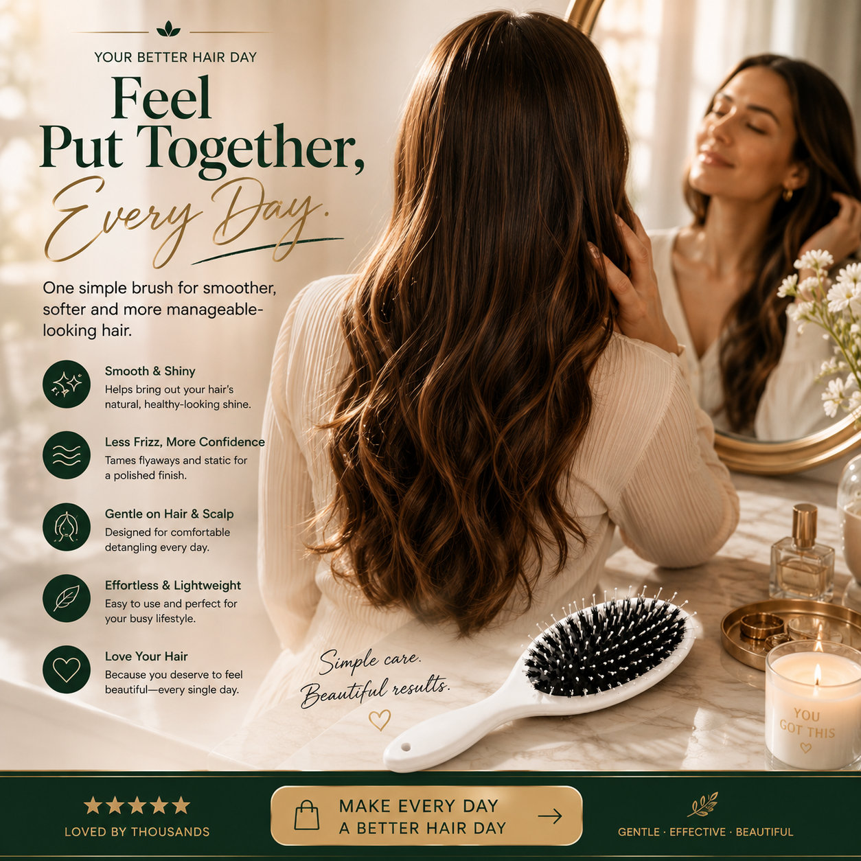 ๐ Viral Detangling Hair Brush โ Gentle, Smooth & Frizz-Free Hair
