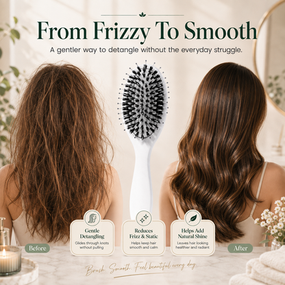 💚 Viral Detangling Hair Brush – Gentle, Smooth & Frizz-Free Hair