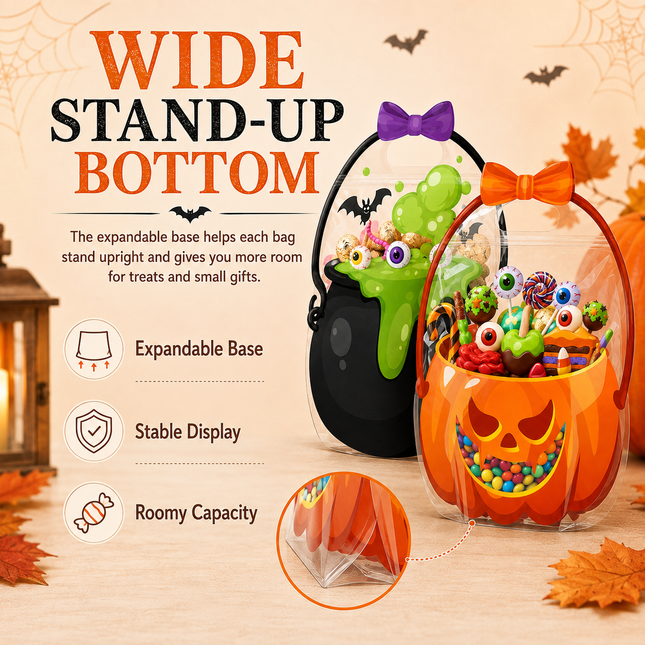 🎃30 Pcs Halloween Goodie Bags Plastic Candy Bag🎁