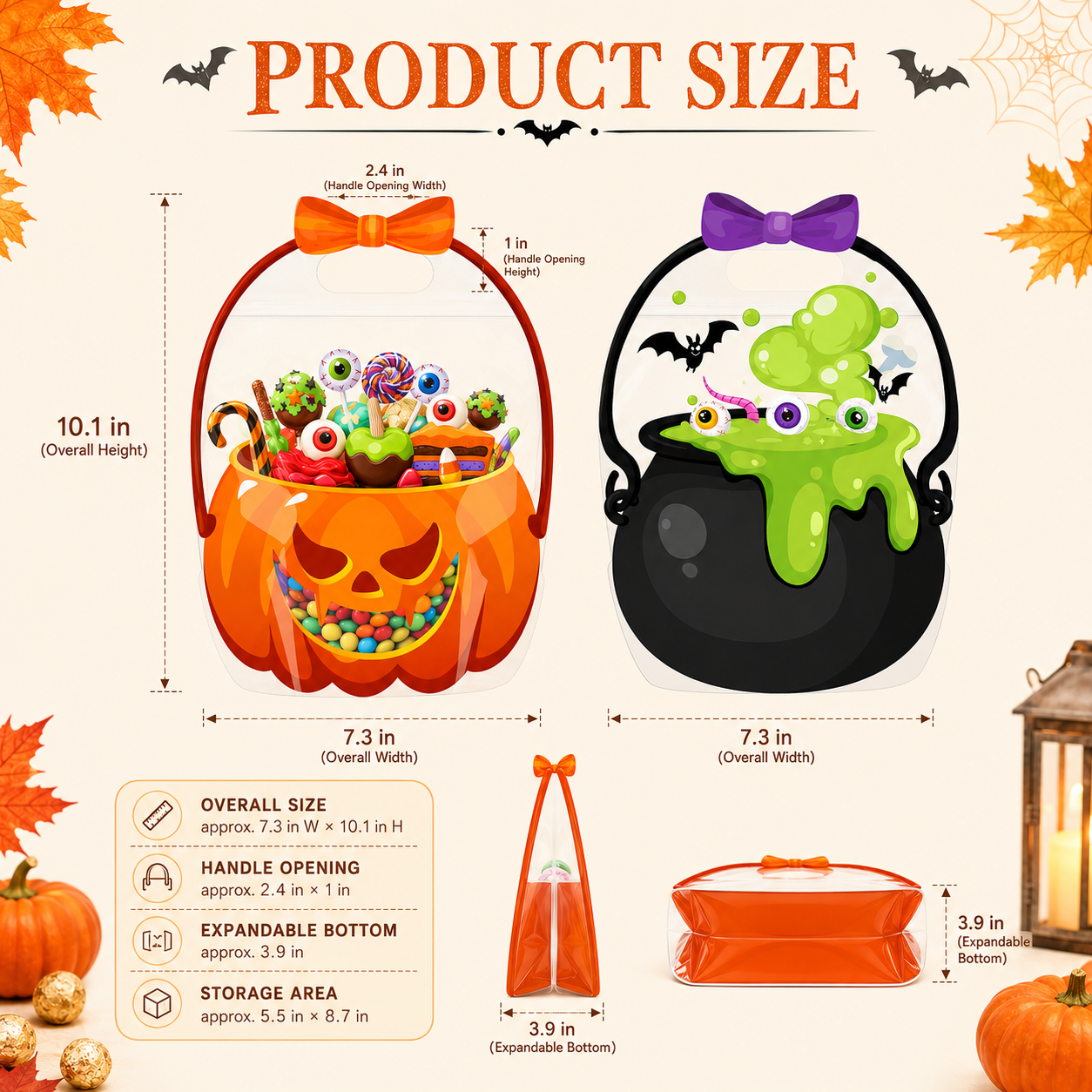 🎃30 Pcs Halloween Goodie Bags Plastic Candy Bag🎁