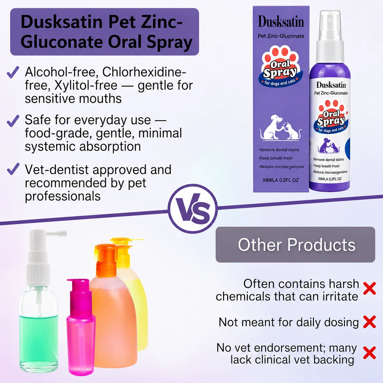 Dusksatin™ Advanced Pet Oral Spray | Fresher Breath, Plaque Biofilm & Gum Care — No Brushing