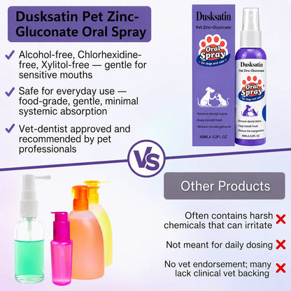 Dusksatin™ Advanced Pet Oral Spray | Fresher Breath, Plaque Biofilm & Gum Care — No Brushing