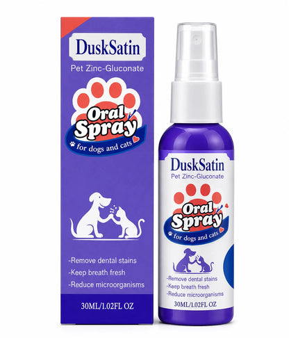 Dusksatin™ Advanced Pet Oral Spray | Fresher Breath, Plaque Biofilm & Gum Care — No Brushing