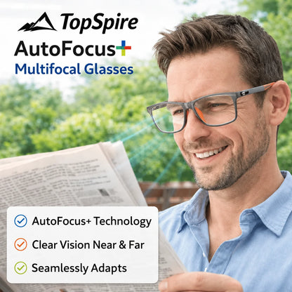 🔥TopSpire™ Adaptive Multifocal Reading Glasses – See Near & Far Without Switching